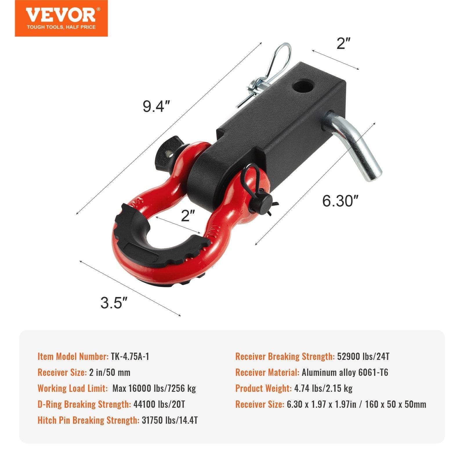 2 Trailer Shackle D-Ring Recovery - Mahovastore