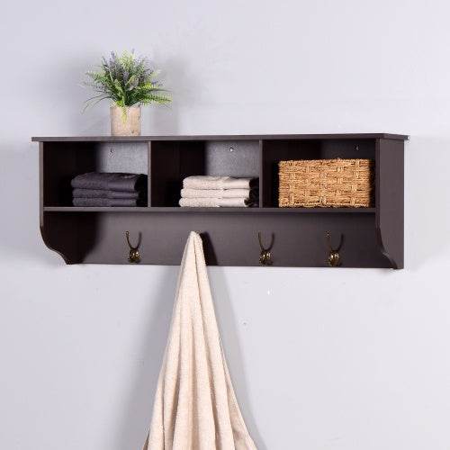 Espresso Wall Mounted Coat Rack - Mahovastore