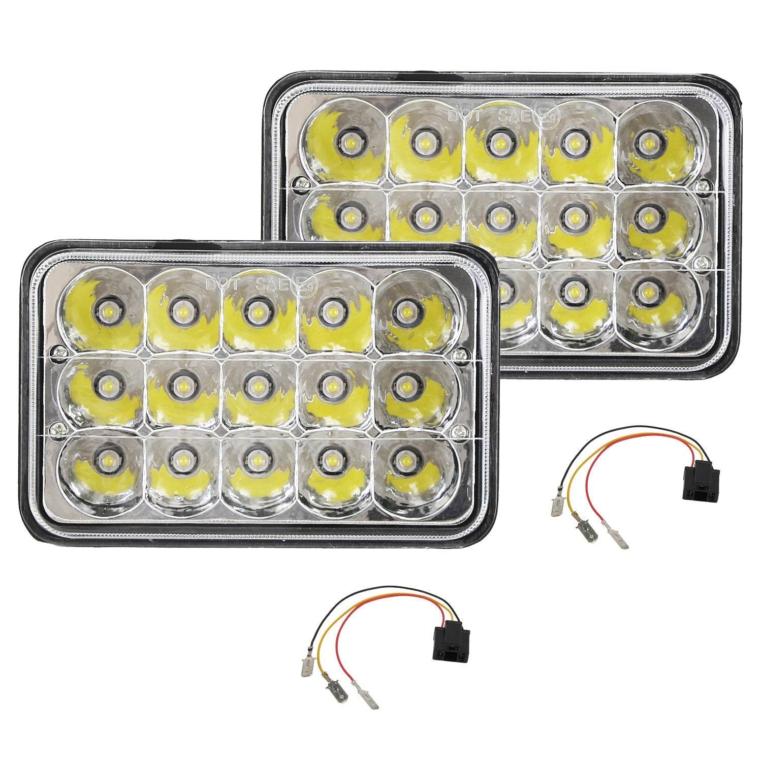 2Pcs 4x6in LED Car Headlights - Mahovastore