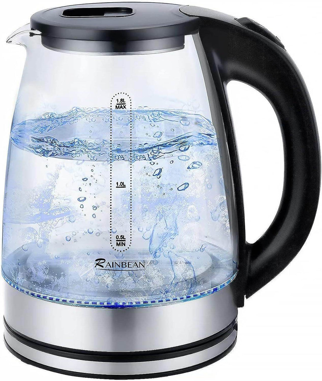 1.8L Electric Glass Tea Kettle with LED Light - Mahovastore