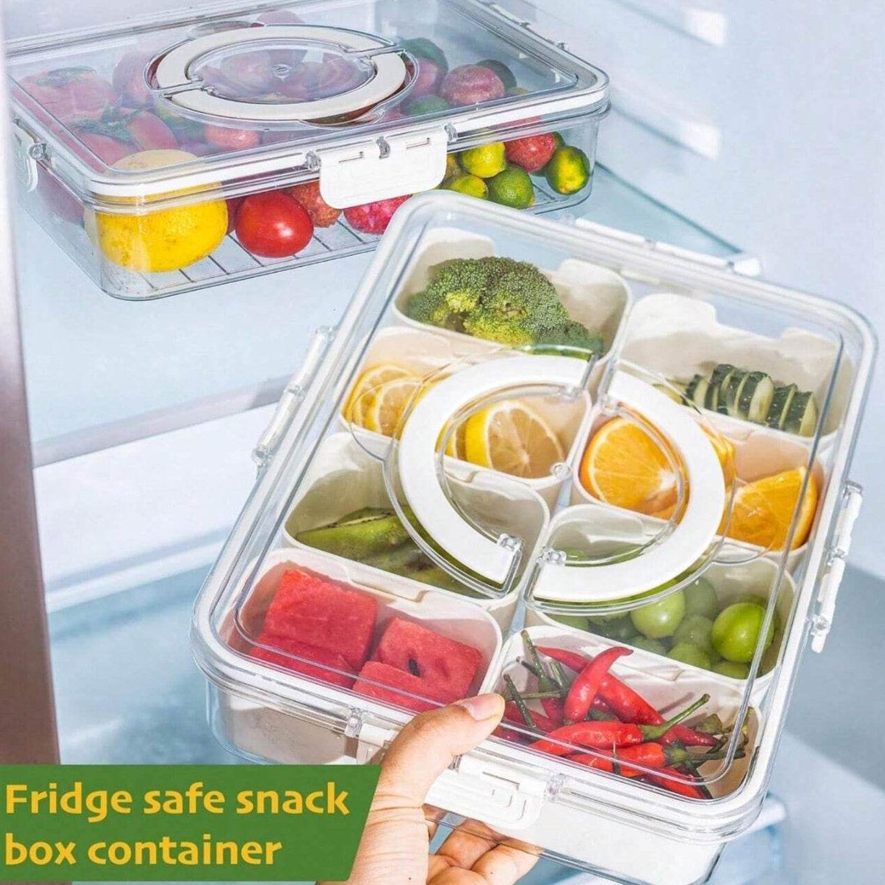 Divided Snack Box With Lid – Multi-Section Food Organizer - Mahovastore