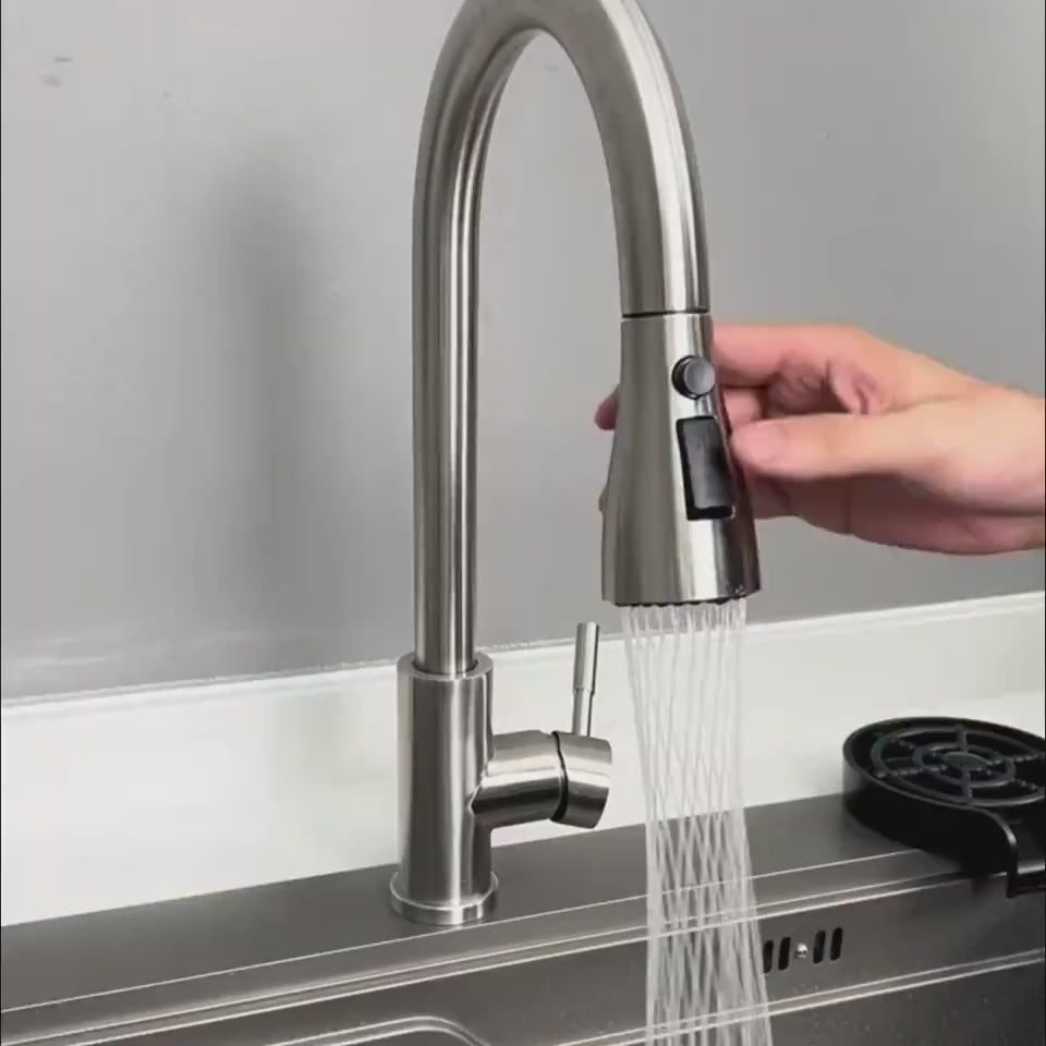 1 Pull-Out Hot & Cold Kitchen Sink Faucets | Mahovastore video