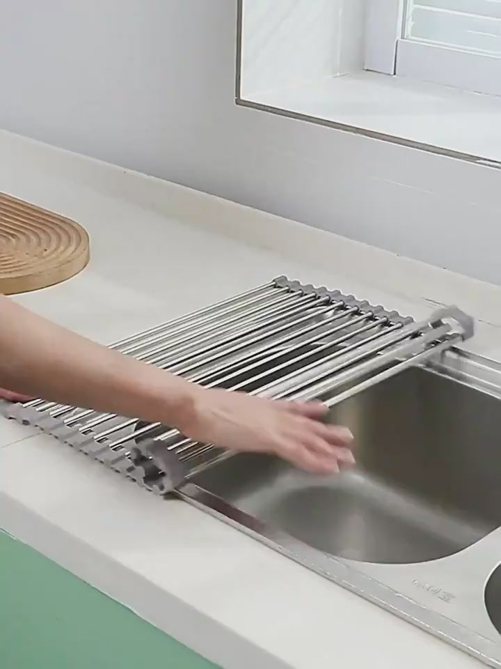 video Folding Stainless Steel Kitchen Rack | Mahovastore