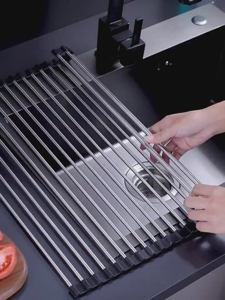 video Folding Stainless Steel Kitchen Rack | Mahovastore