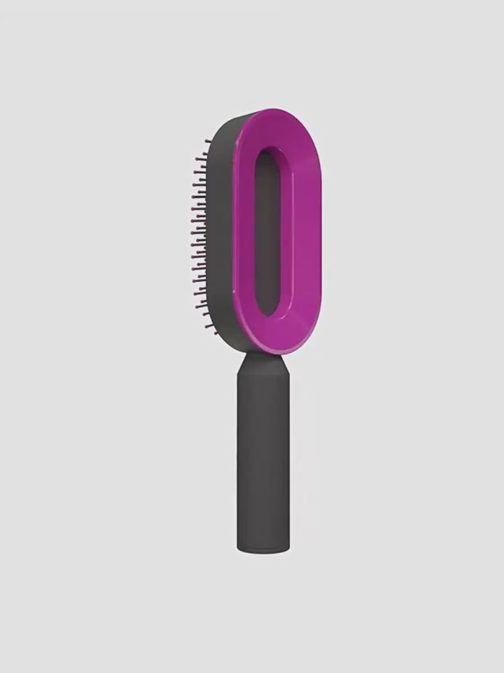 video Self Cleaning Hair Brush for Easy Hair Care