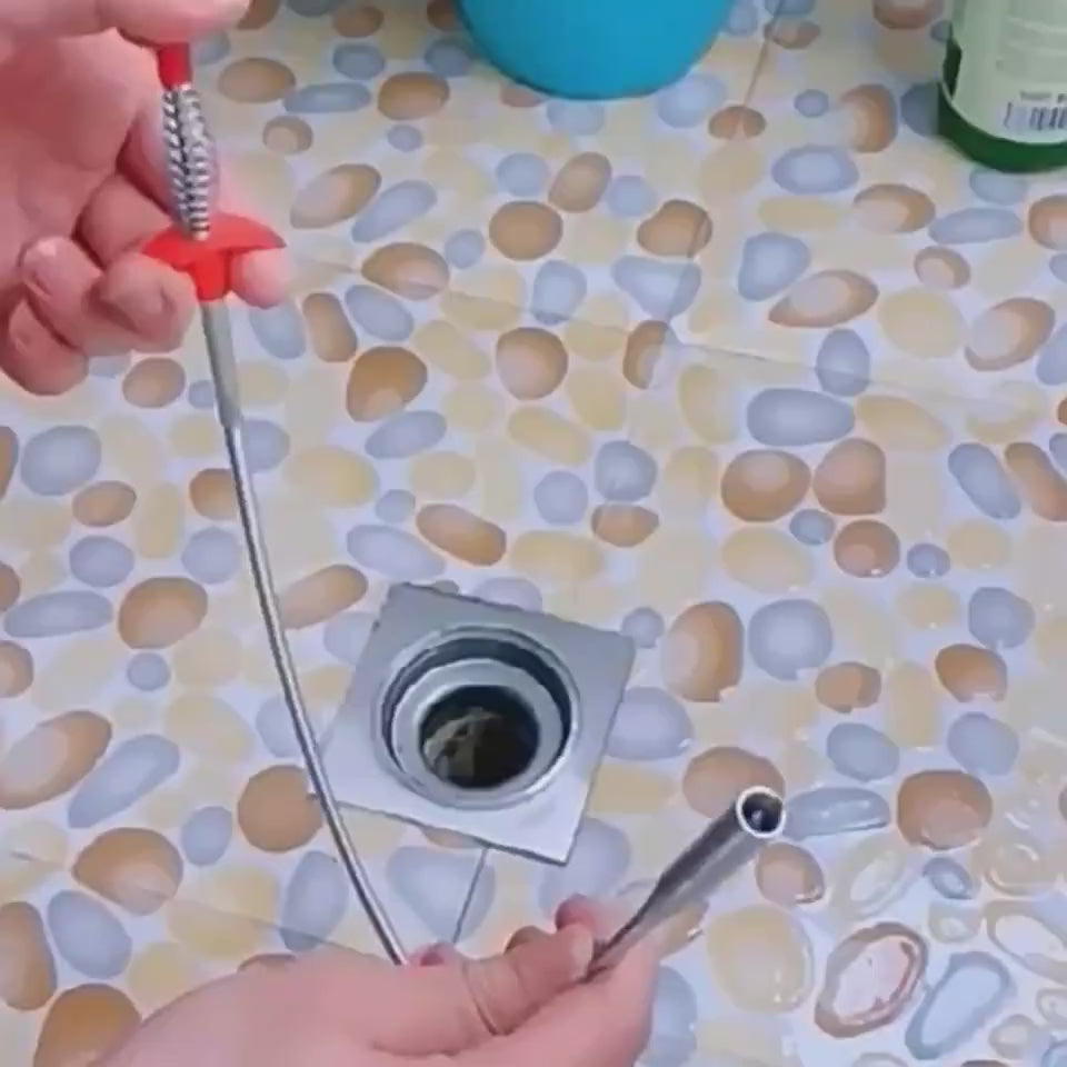 video 60CM Kitchen Sink Drain Cleaning Tool – Durable & Flexible